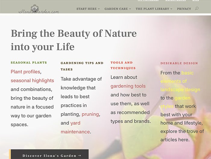 Ilona’s Garden, on the Web Since 1998